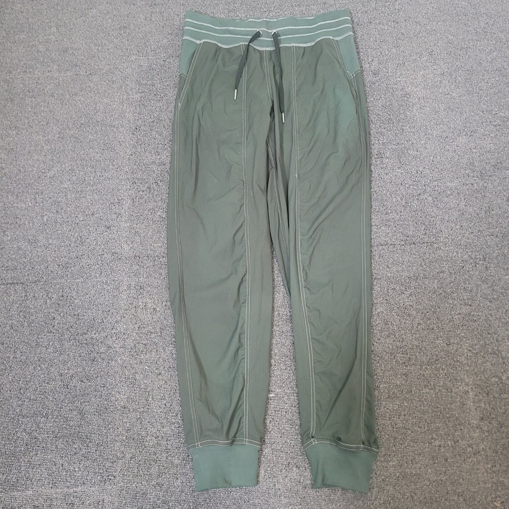Lululemon Size 6 Dance Studio Joggers Womens Green Ribbed Waist Activewear